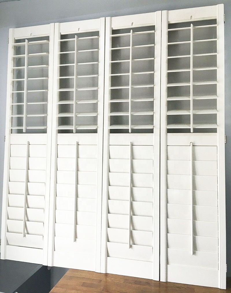 Custom Made High Quality Pvc Window Shutter Plantation Shutters Interior and Wooden Plantation Shutter Direct from China