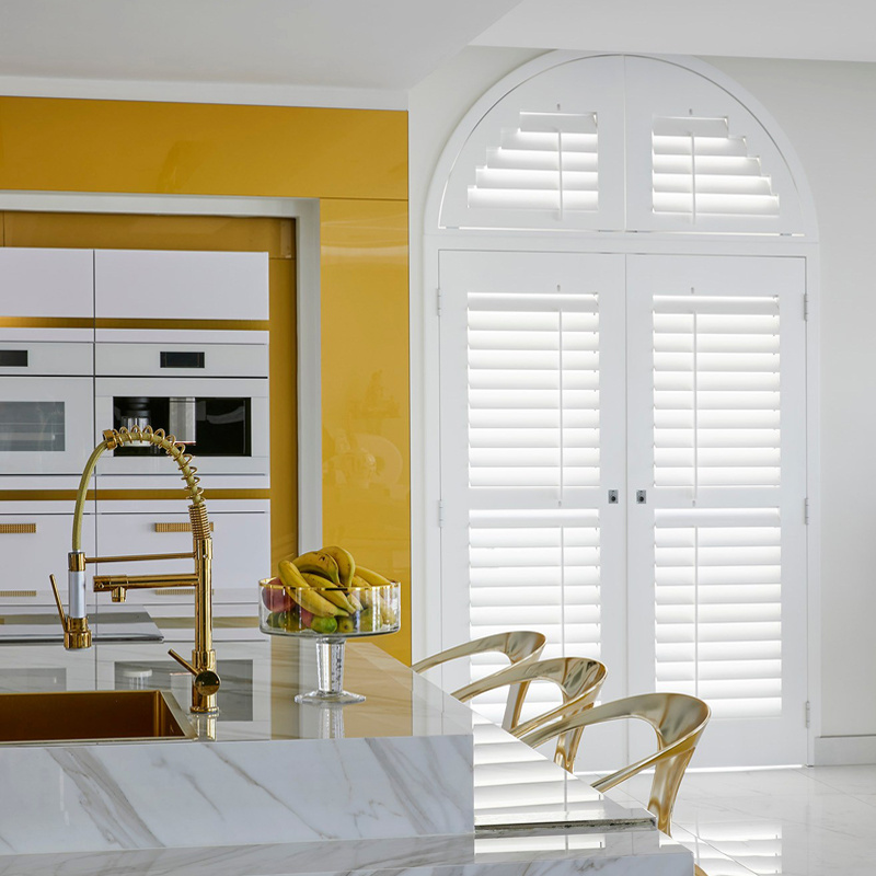 Waterproof wooden windows shutters electric shutters and faux wood pvc shutters for windows