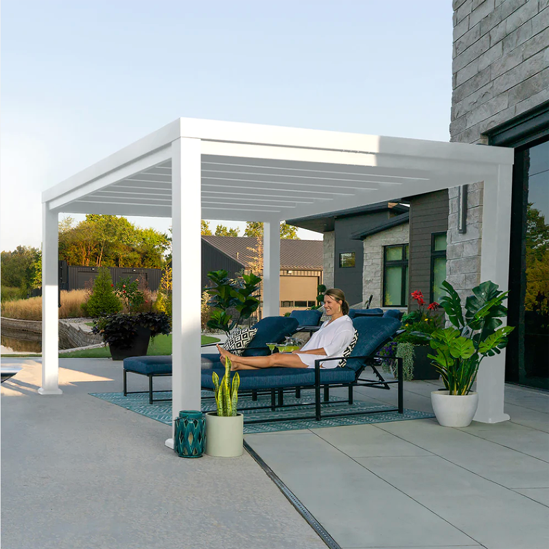 High quality rainproof garden louver aluminum pergola outdoor gazebo motorized sunshade backyard pergola