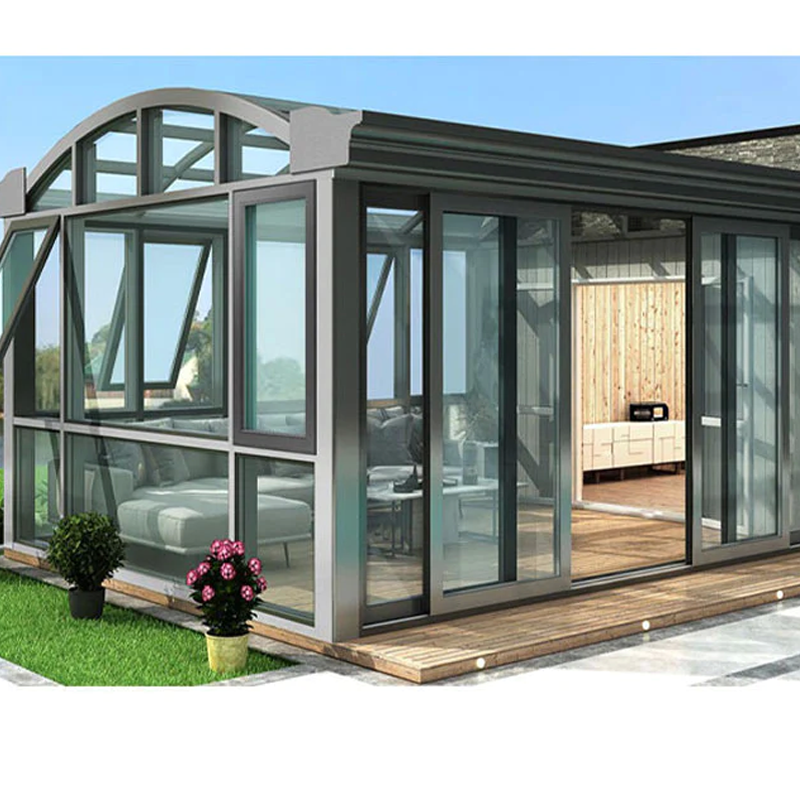 Modern free standing aluminum sunroom and glass houses