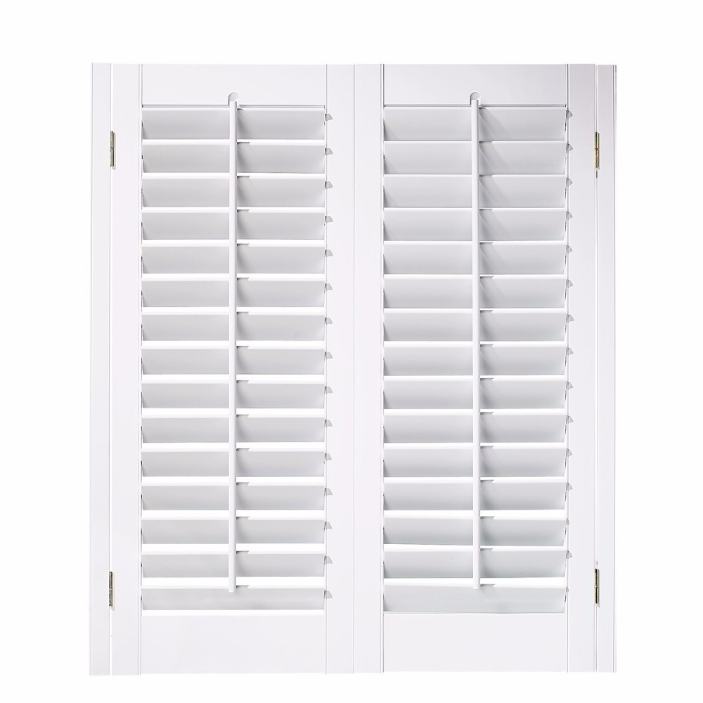 Custom Shaped Window Shutters Exterior Basswood Plantation Shutter Waterproof PVC Louver Outdoor Plantation Shutters for Window