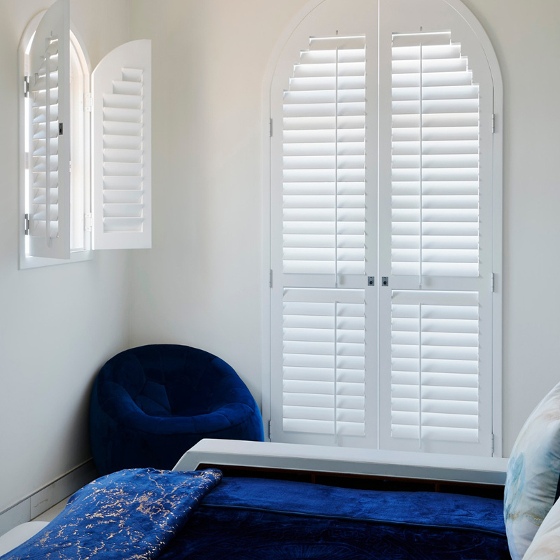 Waterproof wooden windows shutters electric shutters and faux wood pvc shutters for windows