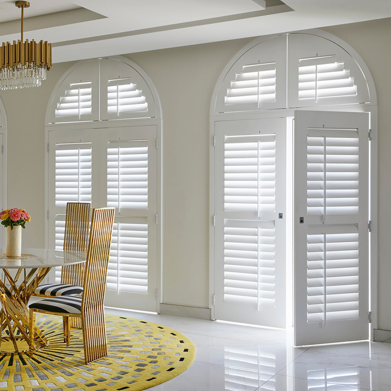 China factory direct sale custom size horizontal white plantation shutters pvc shutters window