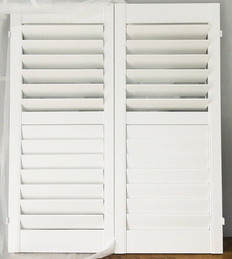 Custom Shaped Window Shutters Exterior Basswood Plantation Shutter Waterproof PVC Louver Outdoor Plantation Shutters for Window