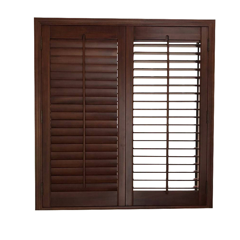 European Standard Luxury Jalousie Interior Security Wooden Plantation Window Shutters Persiennes Plantation Shutter for Windows