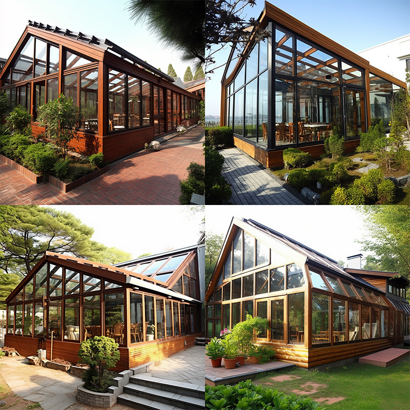 Free Standing Sunroom Outdoor Patio Aluminium Frame Glass House 4 Season Sunroom Roof Conservatory Sunroom