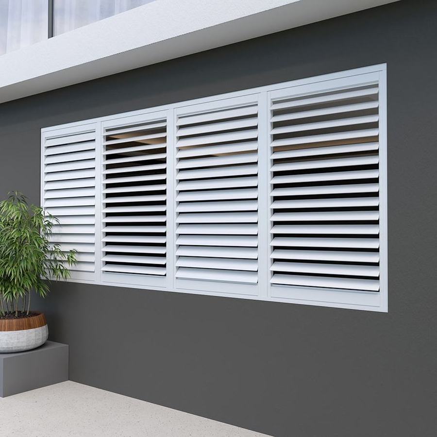 Factory Wholesale USA Europe Australia Jalousie louver window sliding 3.5 inch Aluminum outdoor plantation shutters