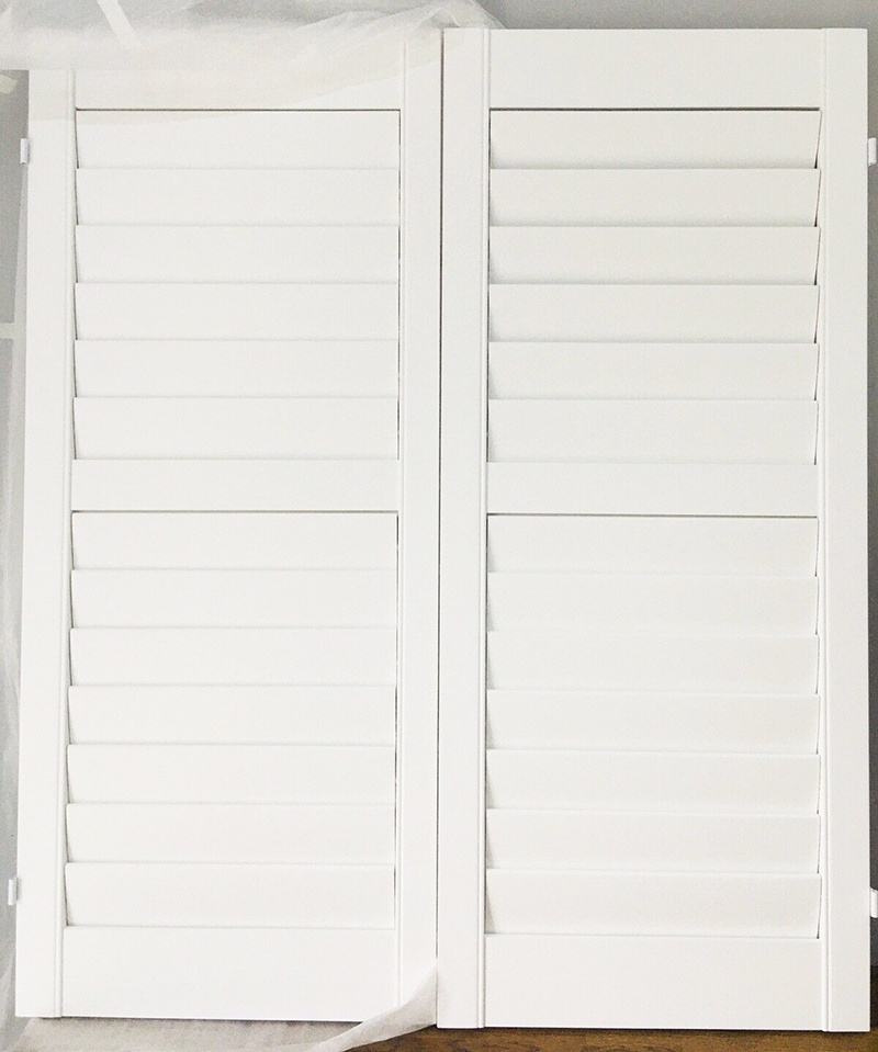 Custom Shaped Window Shutters Exterior Basswood Plantation Shutter Waterproof PVC Louver Outdoor Plantation Shutters for Window