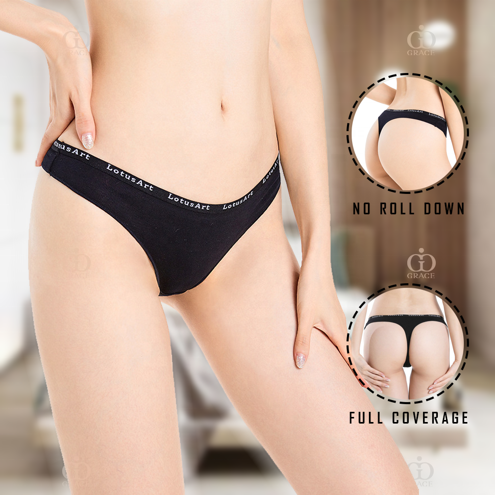 Wholesales Custom Letter Printed Low Waist Sexy Classic Female Intimate Tangas Ladies Underwear Seamless Cotton Thongs Panties