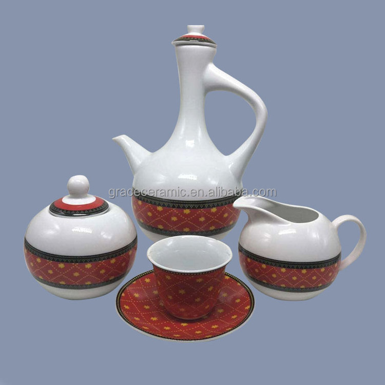 New Arrivals Ceramic Porcelain Ethiopian Coffee Set Oromo oromia Design Jabana Coffee Traditional Ethiopian Coffee Cup Set