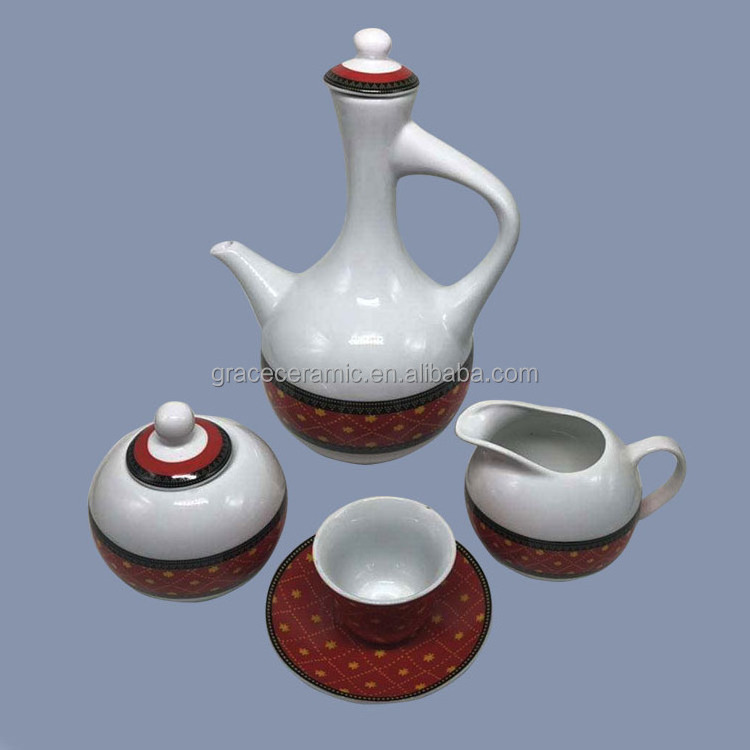 New Arrivals Ceramic Porcelain Ethiopian Coffee Set Oromo oromia Design Jabana Coffee Traditional Ethiopian Coffee Cup Set