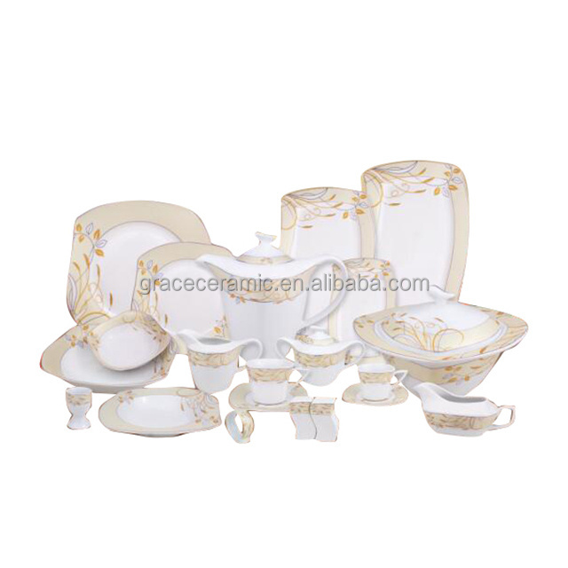 125pcs Eypty pakistani dinner set custom design ceramic dinner set for 6 people