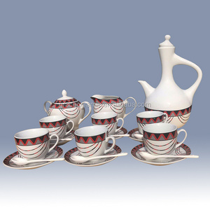 2021 Bulk Latest Design Fine Porcelain Ceramic Traditional Ethiopian Art Rekobot 23 Piece Ertrean Coffee Set