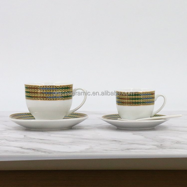 23 pcs Ethiopian Eritrean NEW Tilet design Coffee Ceremony Set Fine Porcelain Custom Ethiopia Coffee Cup Set