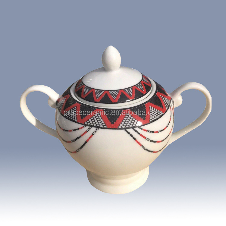 2021 Bulk Latest Design Fine Porcelain Ceramic Traditional Ethiopian Art Rekobot 23 Piece Ertrean Coffee Set