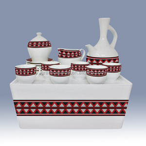 New Arrivals Ceramic Porcelain Ethiopian Coffee Set Oromo oromia Design Jabana Coffee Traditional Ethiopian Coffee Cup Set