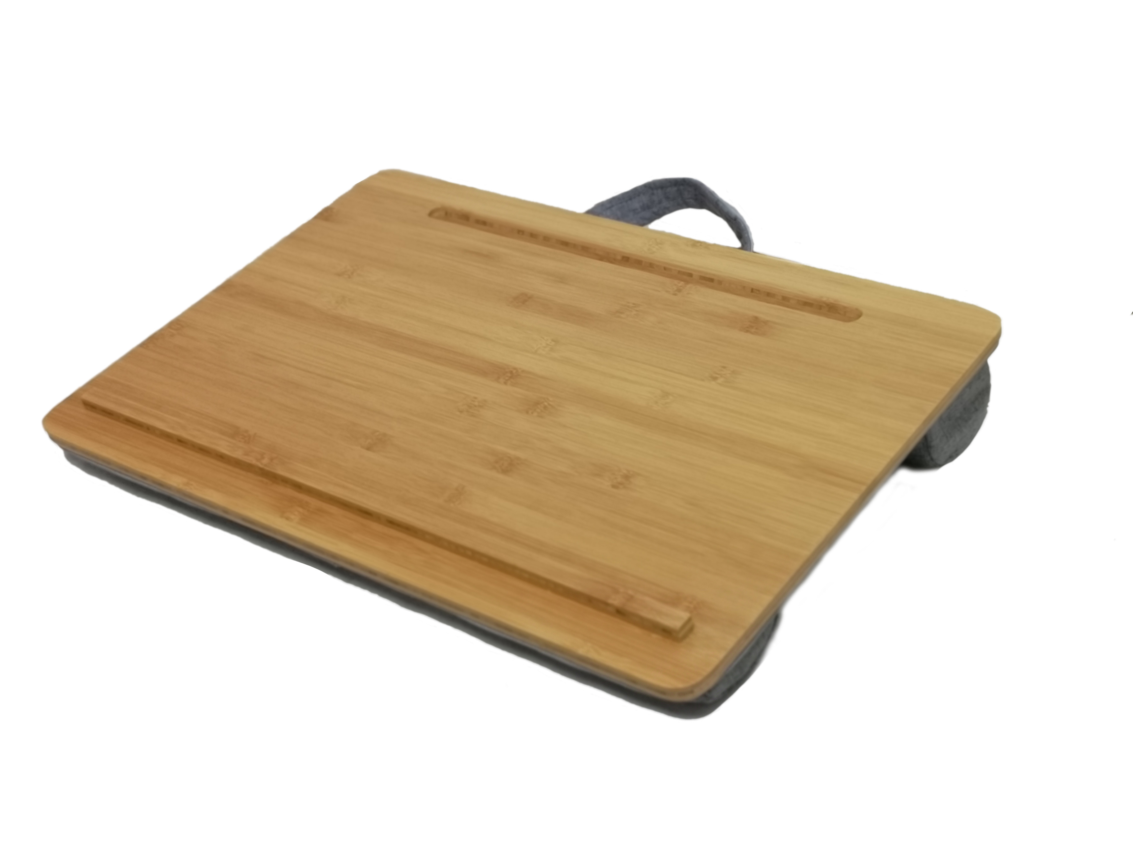 hot selling marble lap desk with stopper and cup holder bamboo lap tray with cushion bag