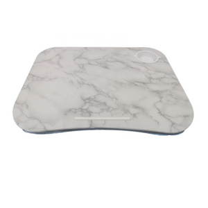 hot selling marble lap desk with stopper and cup holder bamboo lap tray with cushion bag