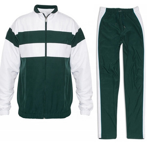 2021 Men's Green White Polyester Running Suit Quick Dry Track Suits