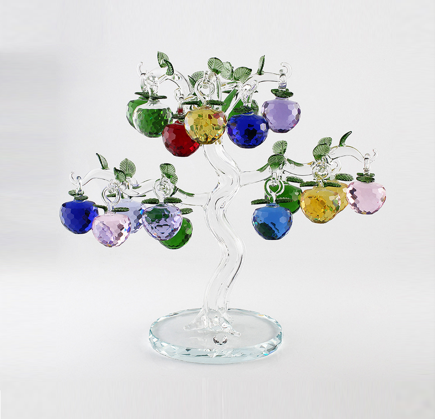 Grace crystal Fengshui crystal apple tree showpiece gifts souvenirs home office desk top crystal decoration