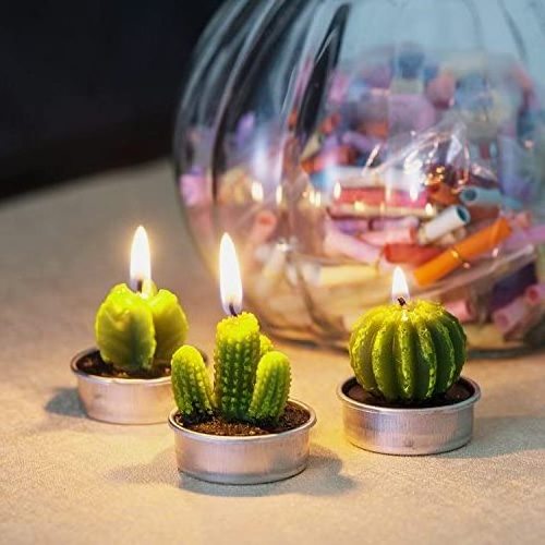 Cactus Tea lights Candle Delicate Succulent Tealight Candles for Home Decor New Year Presents Housewarming Gifts Housewarming