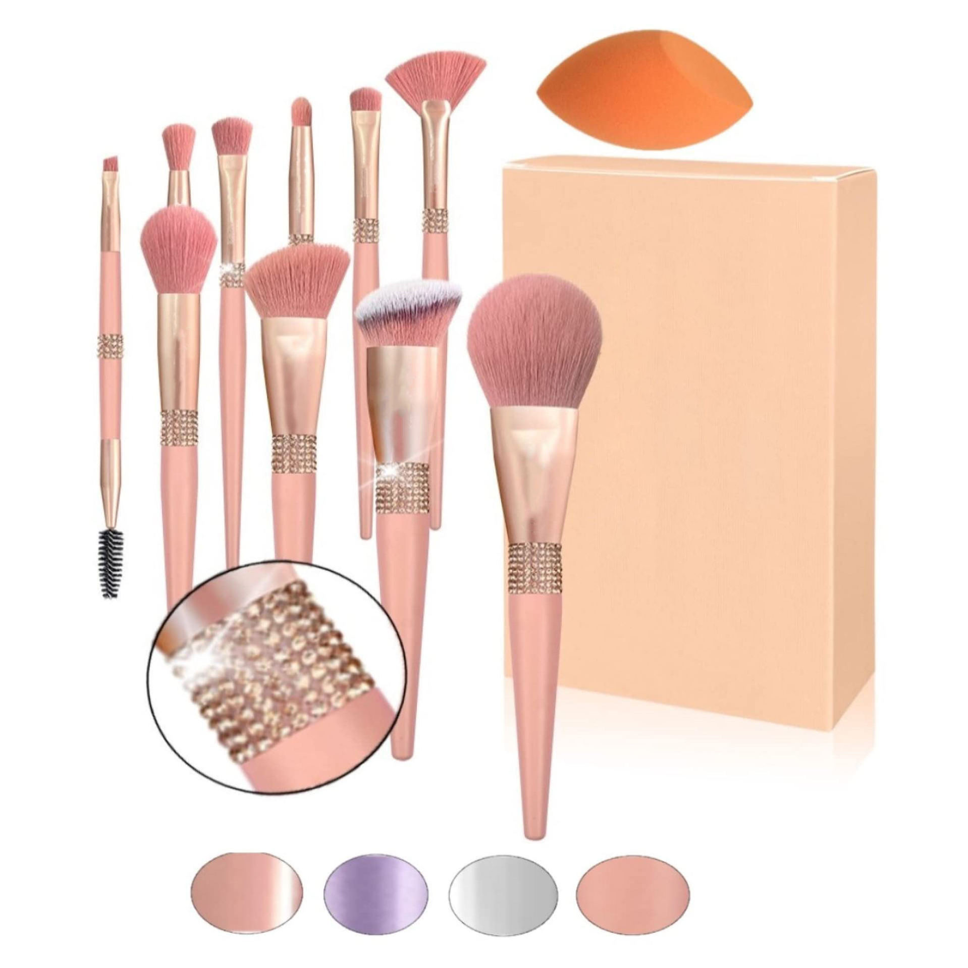 Pink gold luxury 10Pieces make up brushes Synthetic vegan Professional makeup brush set private label brochas de maquill