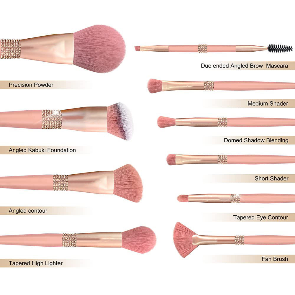 Pink gold luxury 10Pieces make up brushes Synthetic vegan Professional makeup brush set private label brochas de maquill