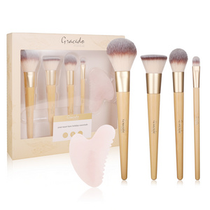 GRACEDO beauty Makeup Tools Contour Blending Powder Foundation Brush Make Up Brush Set With Paper Box Pink Guasha Stone