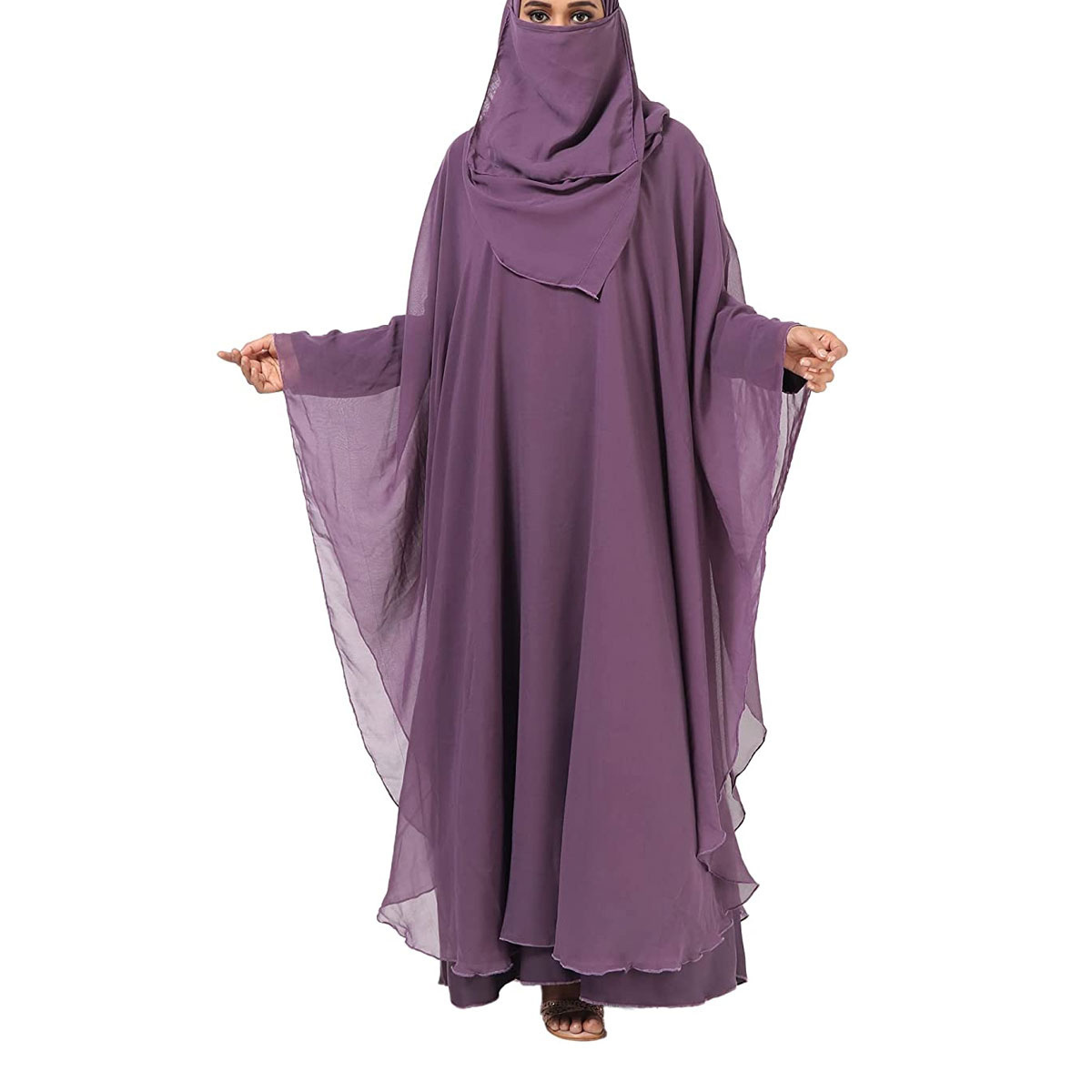 Latest Kaftan Abaya Women Abaya Burka Modest out wear Customized Color's chiffon purple dyed custom single button up women abaya