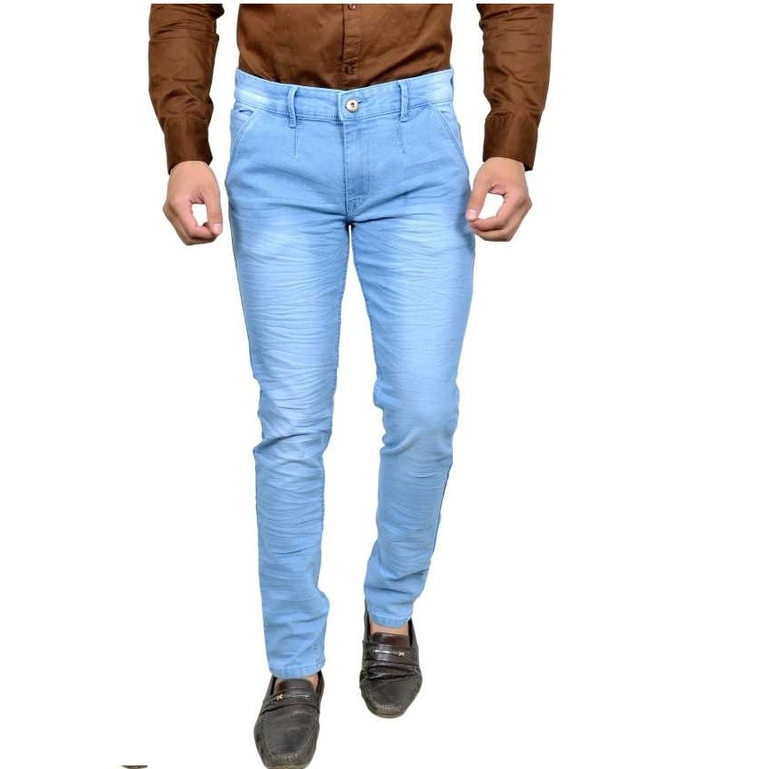 Fashion Jeans For Mens Wholesale Jeans Slim Fit Pants Blank Mens Pencil Fitness Stretch Denim Blue Jeans Pants Hot Selling OEM