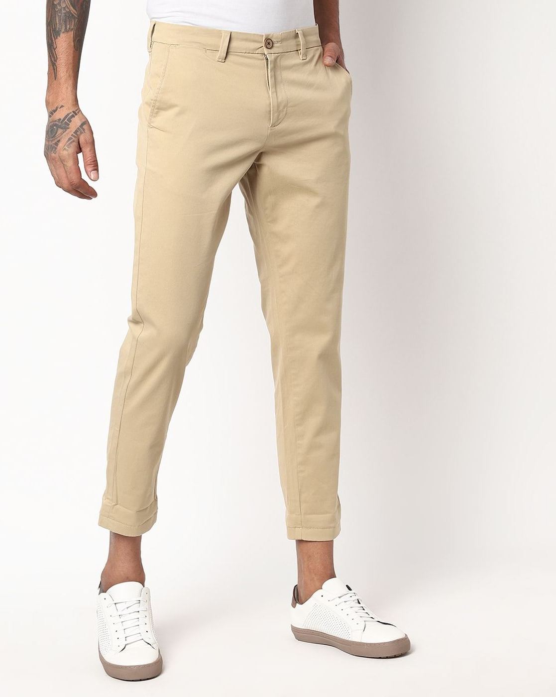 Wholesale Blank Office Khaki Men's Business Pants Khaki Cotton Spandex Chino Casual Men Pants Workout Workwear Pants