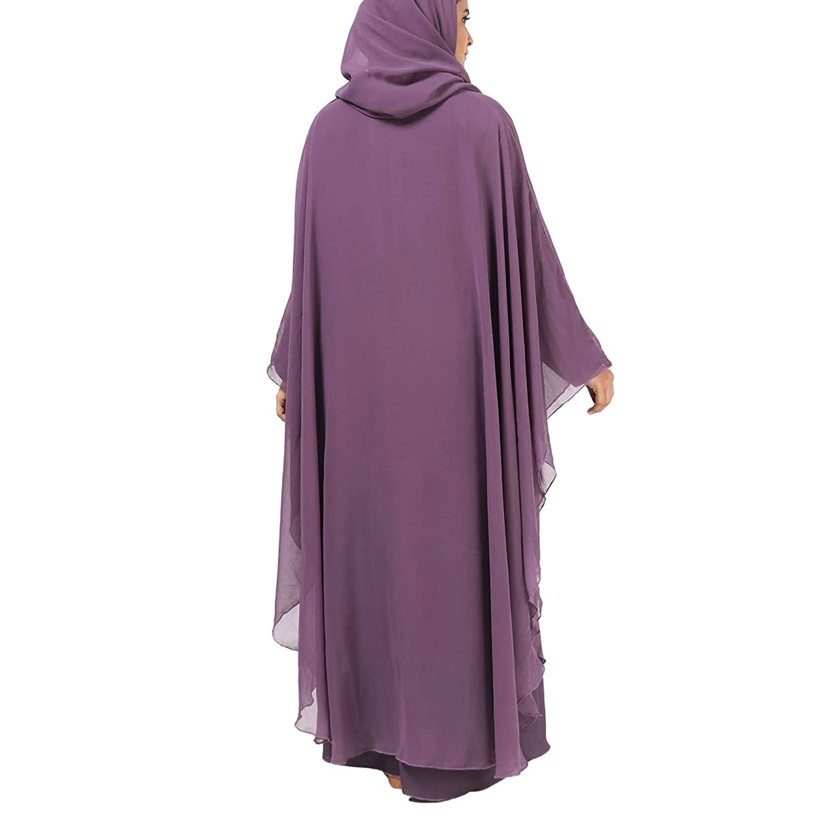 Latest Kaftan Abaya Women Abaya Burka Modest out wear Customized Color's chiffon purple dyed custom single button up women abaya