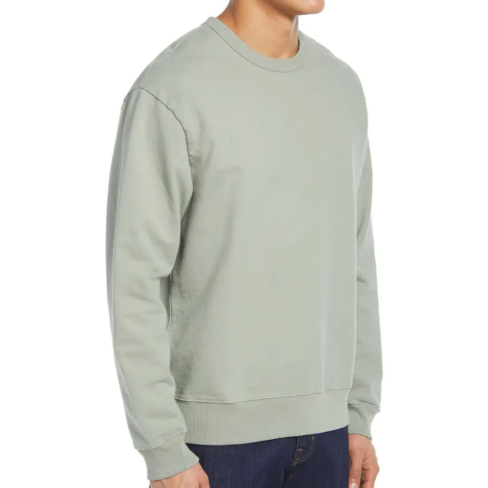 Premium ODM Cotton Blank Crewneck Plain Sweatshirts Original Materials Sweater Men's Sweat shirts O Neck Light grey dye