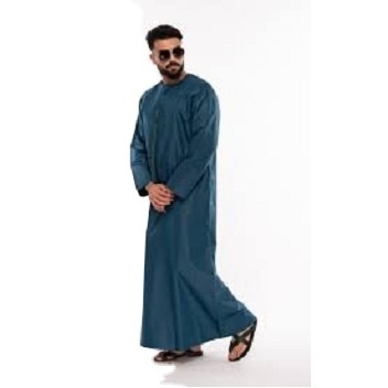 Islamic Men Jubbah Muslim Dress Modest  out wear thobe robe Jubbah Al Haramain Arabic Thobe custom chest tussle design