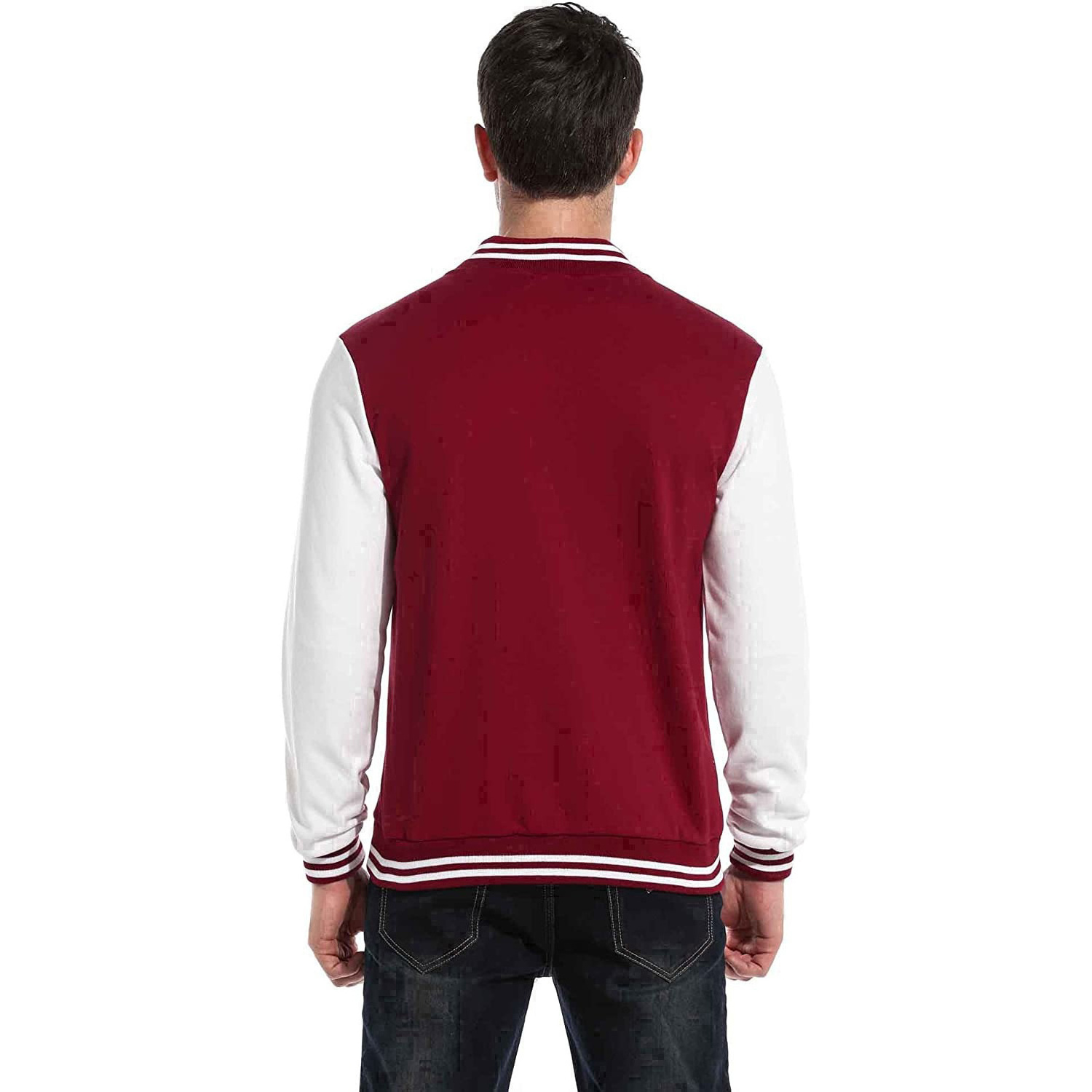 Plain varsity Jackets Men OEM Custom Embroidery Logo Print Unisex Winter varsity Jackets Men red dyed custom white sleeves