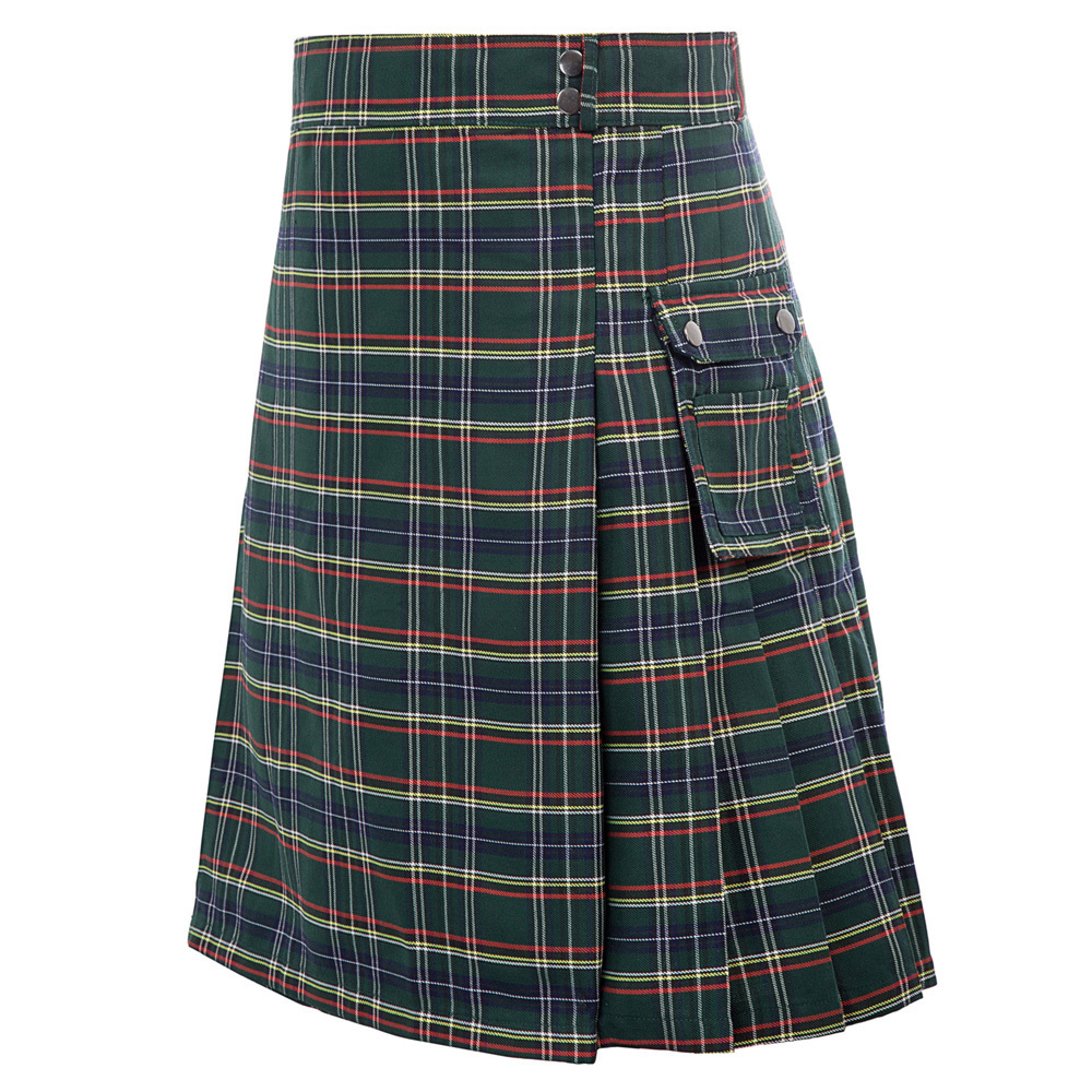 SL000118 Men Stylish Scotland Scottish National Tartan Utility Kilt Skirt