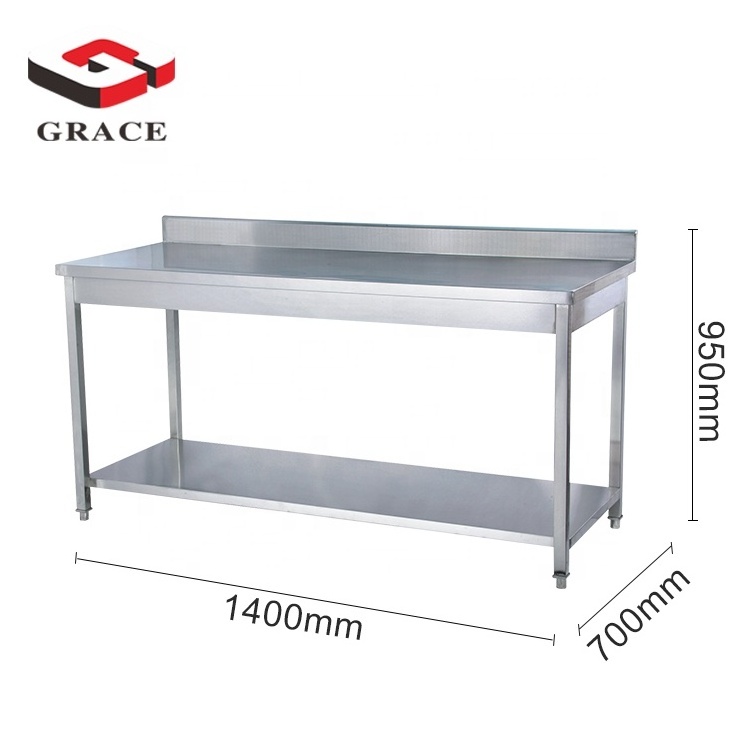 Professional Kitchen Working Table Salad Sandwich 90x120 Table Top Stainless Steel Food Prep Table