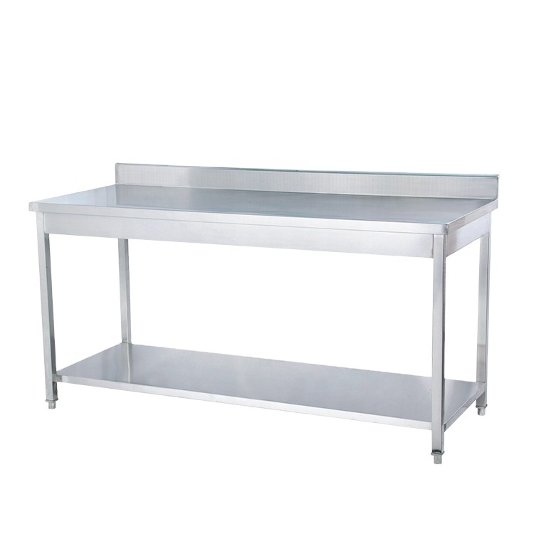 Professional Kitchen Working Table Salad Sandwich 90x120 Table Top Stainless Steel Food Prep Table