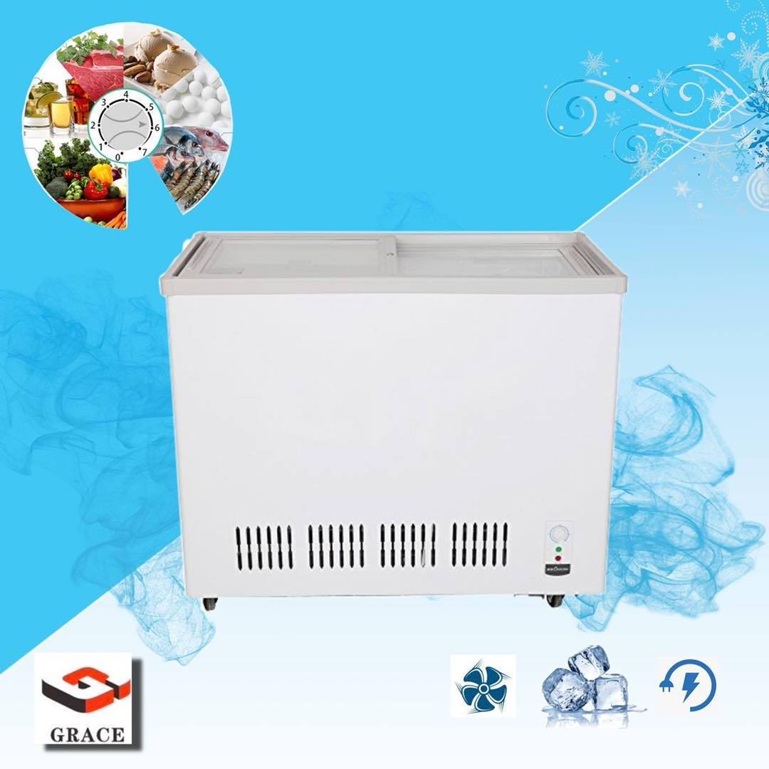 100L Commercial Refrigeration Equipment Sliding Glass Door Chest Fridge Freezer Large Chest Freezers