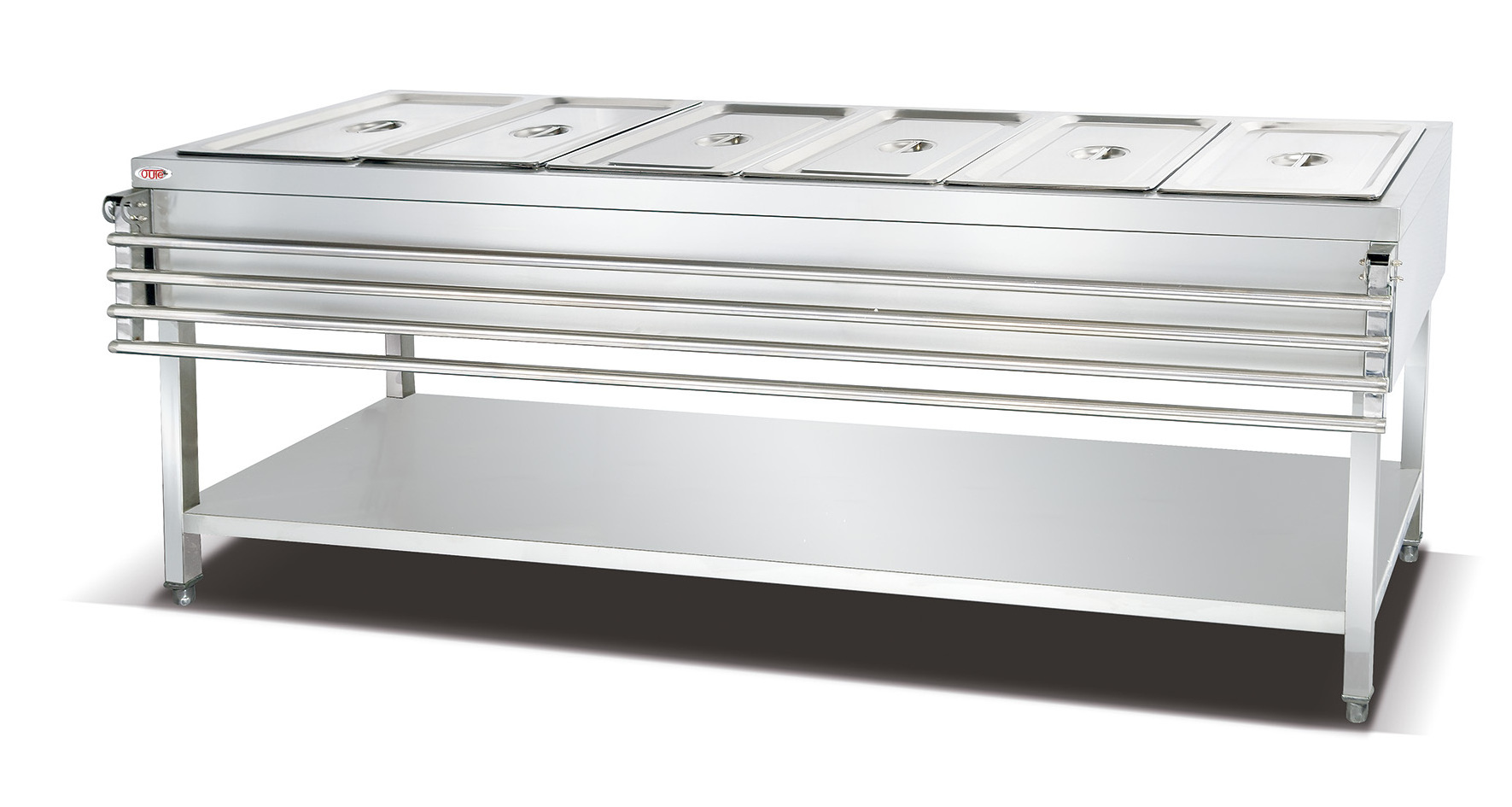 Free standing electric stainless steel 6 container food warmer bain marie buffet counter