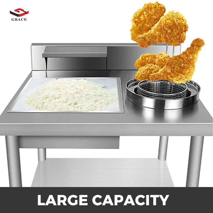 Hot sale Grace kitchen factory price high quality Stainless Steel Work Table Commercial Breading Table