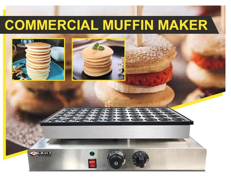 Hot Sale Custom Design Commercial Snack Equipment 50 Holes Mini Pancake Maker Muffins Machine Waffle Maker