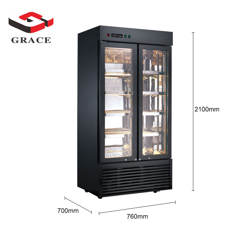 2020 Newest Design Commercial Cabinet Freezer Stainless Steel Meat Air Dryer Beef Display Fridge Refrigerator