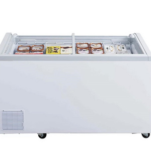 100L Commercial Refrigeration Equipment Sliding Glass Door Chest Fridge Freezer Large Chest Freezers