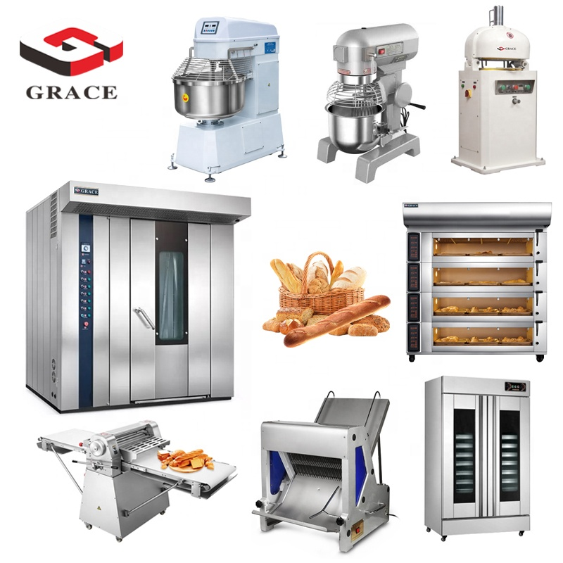 GRACE Cake Rotary Oven Dough Sheeter Divider Dough Mixer Pizza Oven Commercial Complete Bakery Equipment