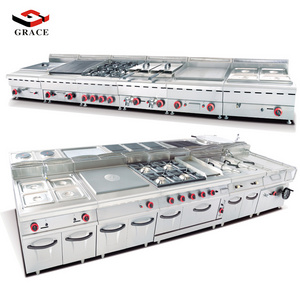 Grace Industrial Stainless Steel Commercial Complete Hotel Restaurant Catering Equipment Kitchen