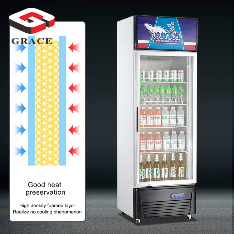 Supermarket Commercial Refrigerator Equipment 3 Glass Door Upright Chiller Freezer