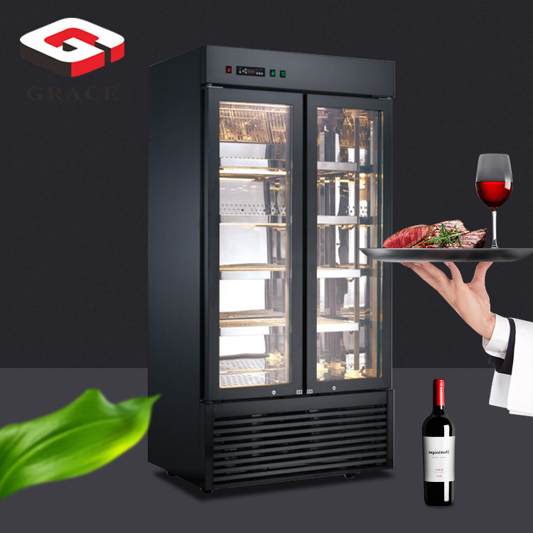 2020 Newest Design Commercial Cabinet Freezer Stainless Steel Meat Air Dryer Beef Display Fridge Refrigerator