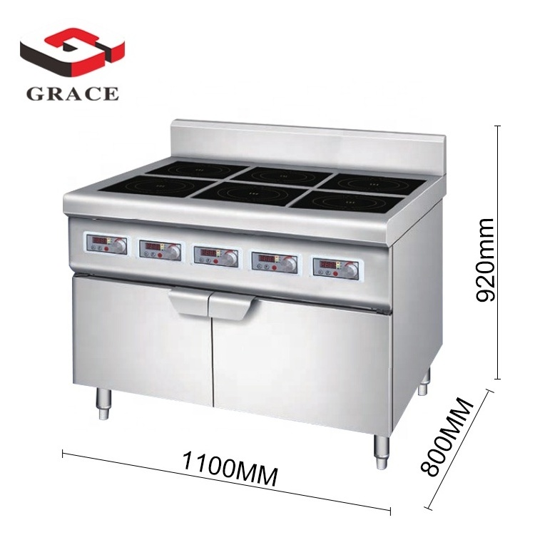 GRACE Freestanding Manufacturer Cabinet Type Six Burner Clay Pot Stove Induction Cooker China Stainless Steel Free Spare Parts