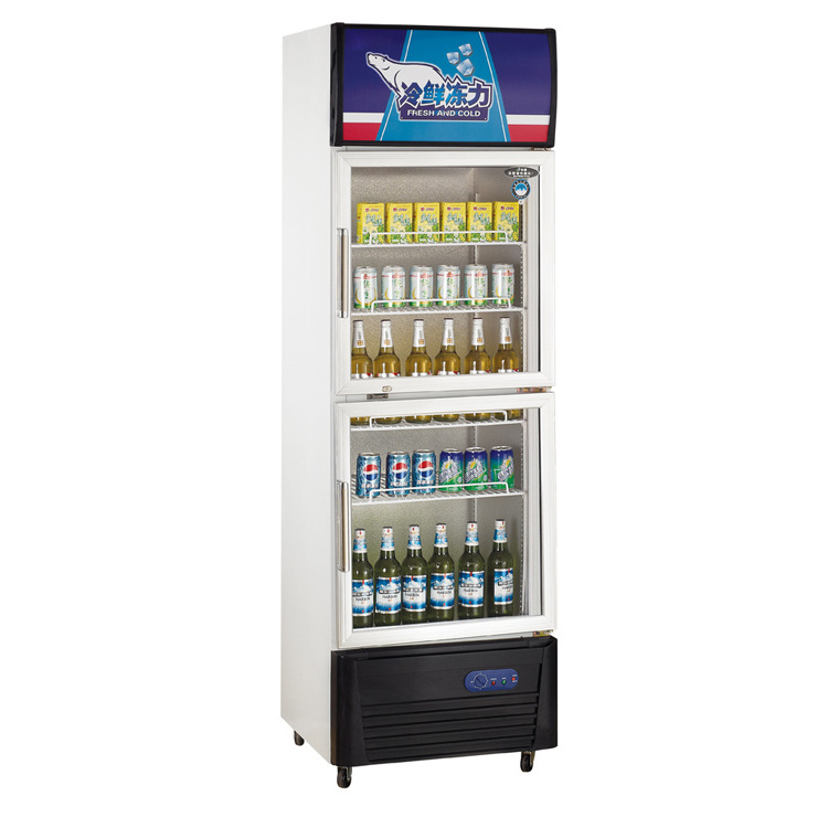 Grace Commercial Freestanding Upright drink Freezer Display Beverage cola Cooler Refrigerator Showcase Glass Door